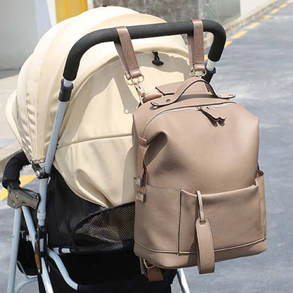 Sac à dos à langer en cuir │MaternitéPlus™